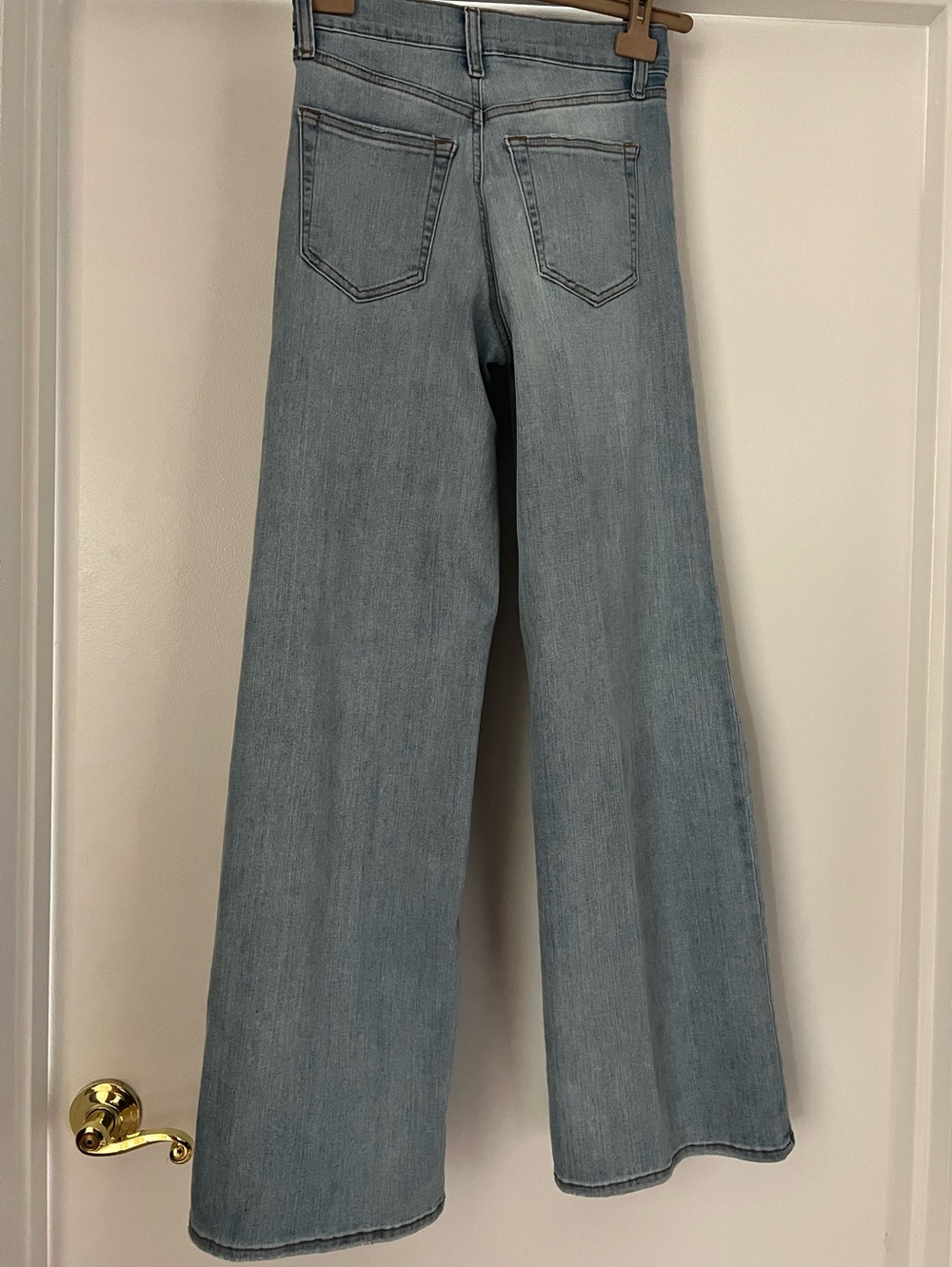 NWT $248 Frame The High Rise Wide Denim Light Blue Jeans Size 25 Stretch - Picture 10 of 14